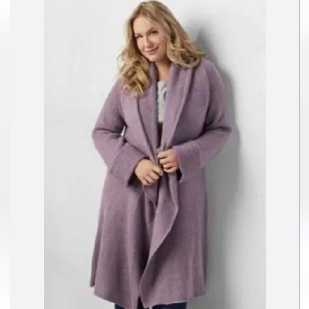 Soft Surroundings Telluride Topper Lavender Oversize Chunky Fit Cardigan